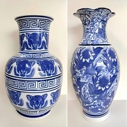 Pasu Porselin Biru dan Putih Pasu Porselin Biru dan Putih