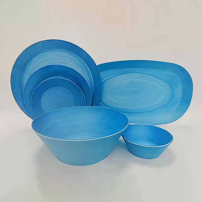 Set Peralatan Makan Seramik Biru