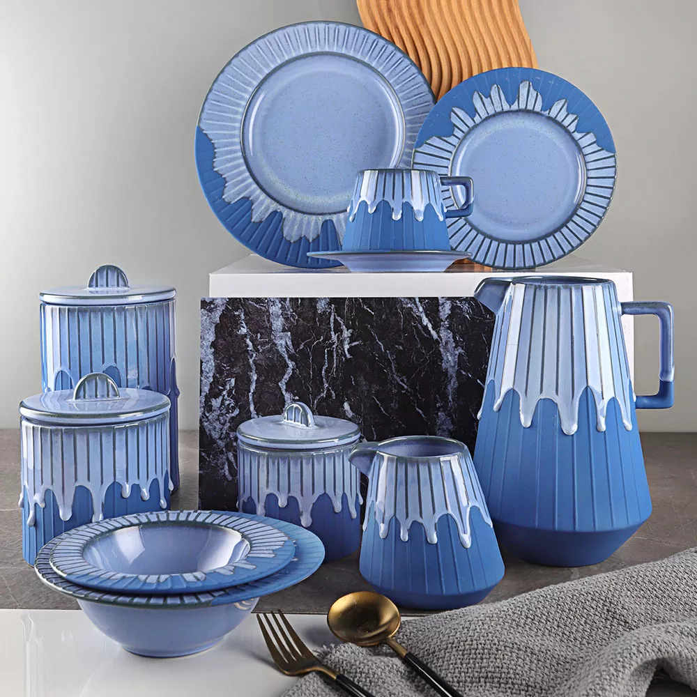 Set Mangkuk Seramik Irama Biru