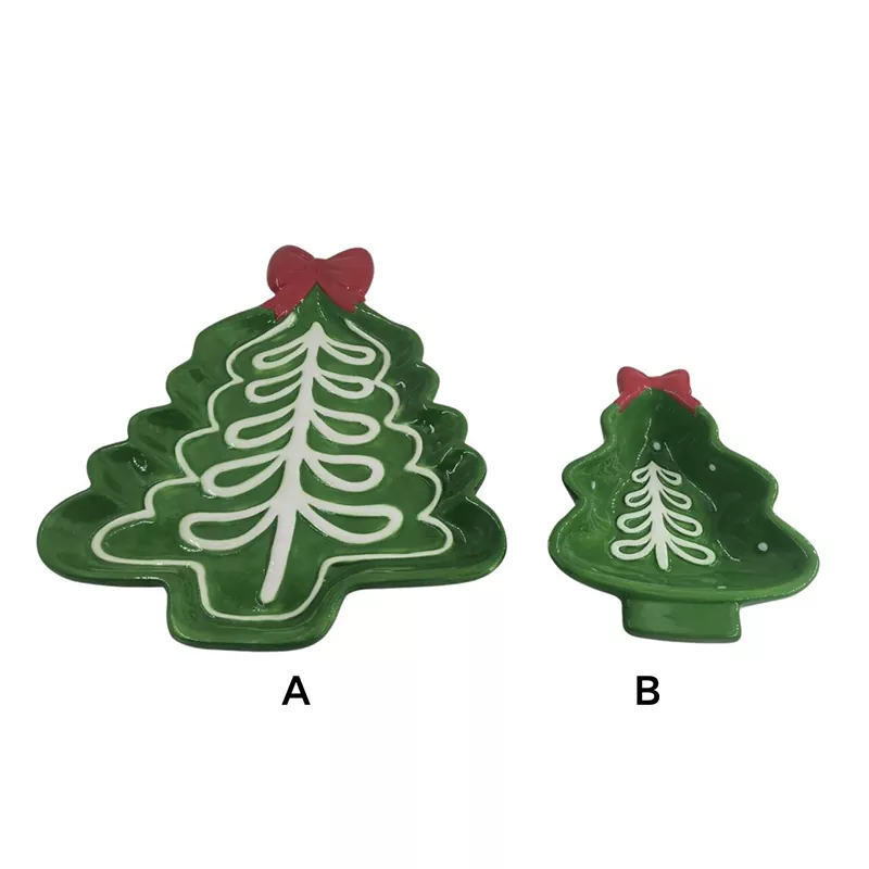 Hadiah Percutian Pinggan Pokok Krismas yang Dilukis Tangan