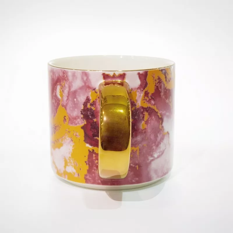 Mug Seramik Corak Marmar yang Elegan