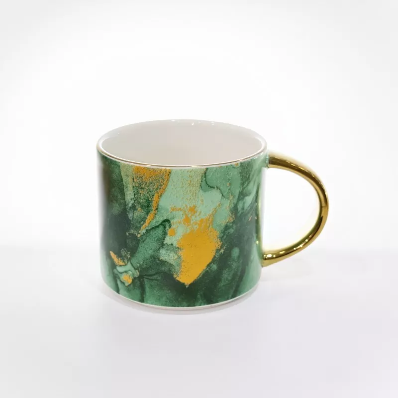 Mug Seramik Corak Marmar yang Elegan