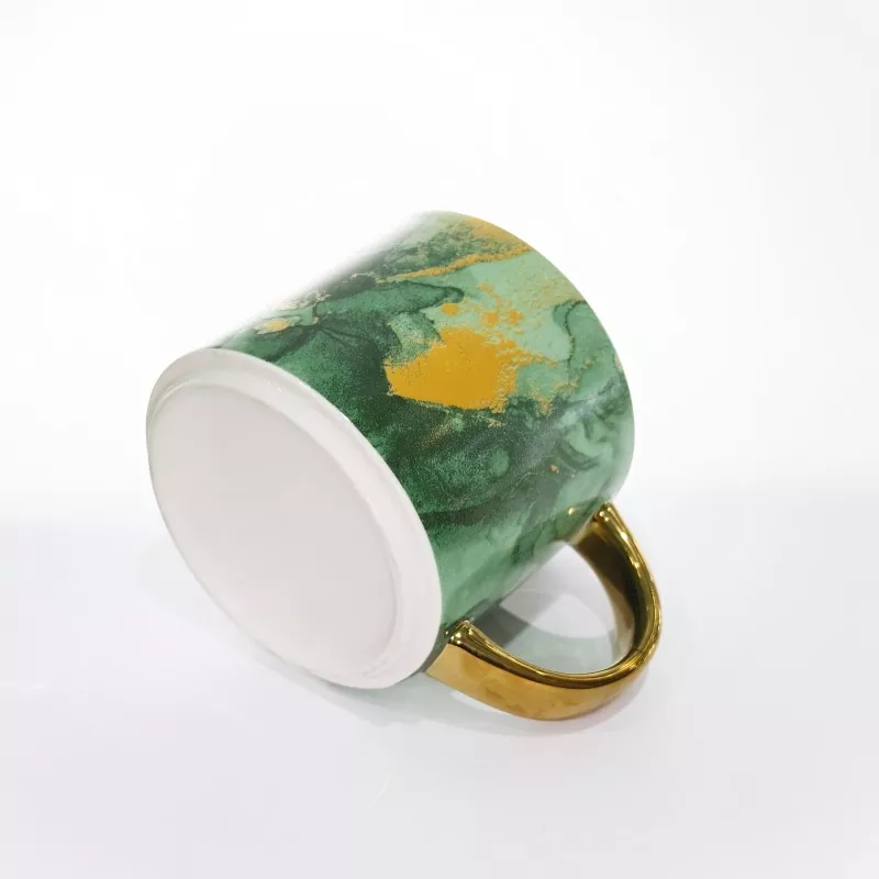 Mug Seramik Corak Marmar yang Elegan