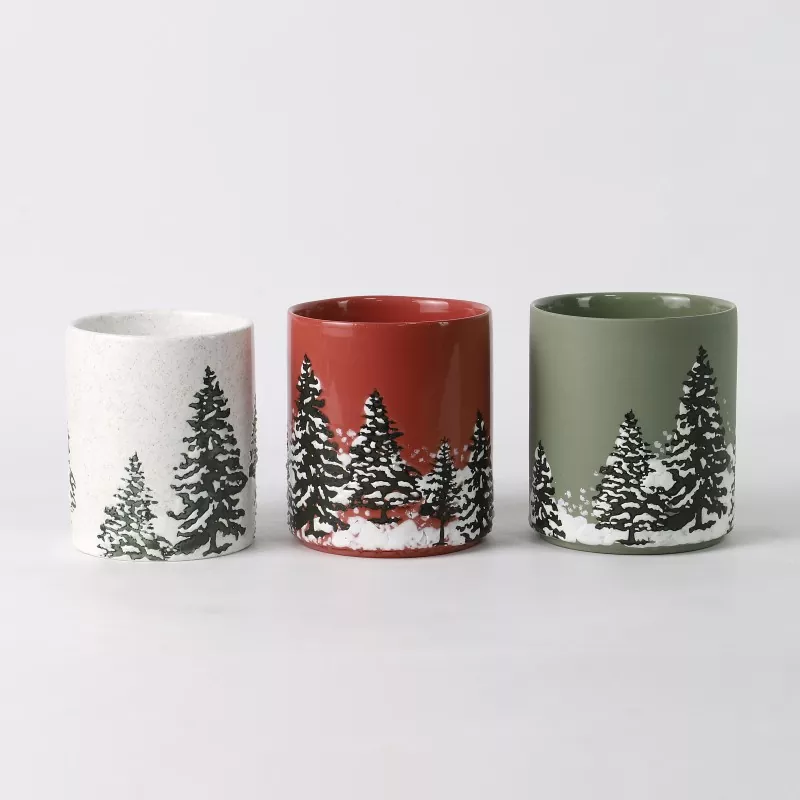 Pemegang Lilin yang Dilukis Tangan Pokok Krismas Pemegang Lilin yang Dilukis Tangan Pokok Krismas