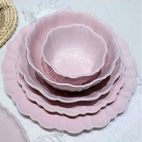 Set Mangkuk Seramik Macaron Pink Set Mangkuk Seramik Macaron Pink