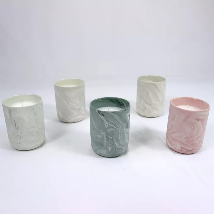 Tempat Lilin Seramik Marbling