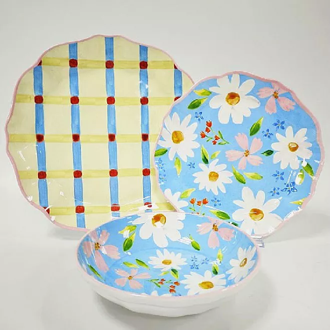 Set Pinggan Taman Daisy Bercat