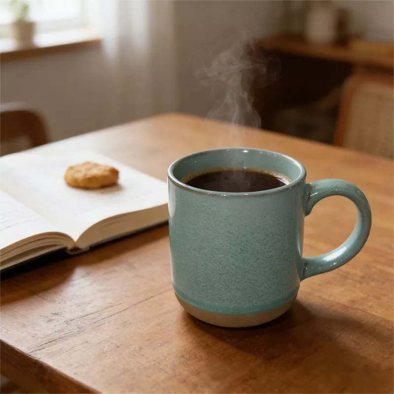 Mug Biru Perjalanan Seramik Moden yang Mudah