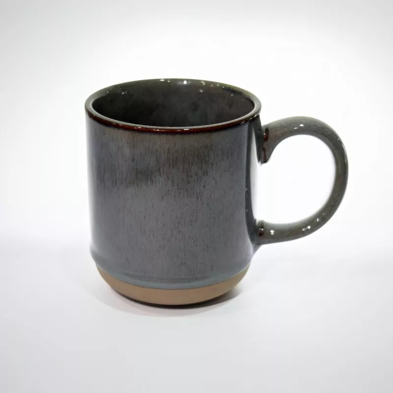 Mug Kelabu Perjalanan Seramik Moden yang Mudah