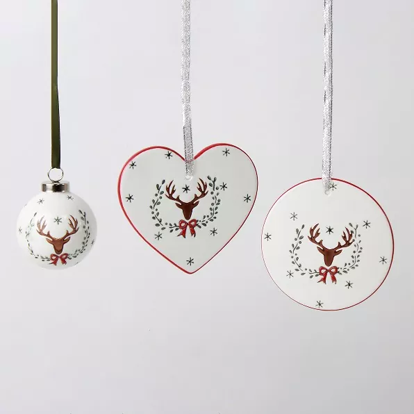 Hiasan Pokok Krismas Seramik Buatan Tangan Unik
